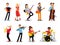 Various musicians, characters in flat style illustration