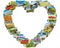 The various nature photos arranged in heart frame
