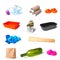 Various objects for recycling on white background