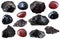 Various obsidian gem stones and rocks isolated