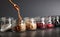 Various Oriental spices and herbs in glass jars