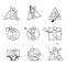 Various Outline Sport Abstract Shape Symbol Vector Illustration Graphic Set
