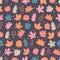 Various painted autumn leaves form a decorative ornament. Seamless pattern