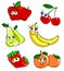 Various pairs of fruit