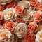 Various peach and cream roses in a hyper-realistic pop style (tiled)