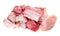 Various raw meats on white background