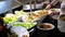 Various Ready-made Meals on the Counter in Dining Room Self-service.