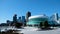 various recognizable places and attractions of Vancouver in Canada city center good weather clean downtown blue sky huge