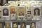 Various religious Orthodox icons in silver-plated and gilded frames as a gift. Moscow. 12.10.2018