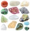Various samples on natural mineral rocks isolated