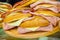 Various sandwiches on a shop counter