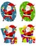 Various Santa Claus Clip Art 2