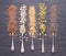 Various seeds - sesame, flax seed, sunflower seeds, pumpkin seed, chia in spoons on stone background. Top view