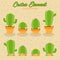 various shape of cactus vector design collection