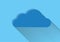 Various shapes of clouds on different levels of blue background