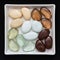 Various shiny decorative pebbles