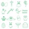 Various simple outline Easter icons set eps10