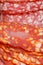 Various sliced sausage close up