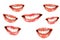 Various smilling women mouth