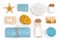 Various spa and wellness objects on white background