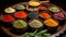 various spices, exotic bazaar, Colorful spices, Variety spices bowl,