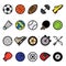 Various sports color flat icons