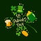 Various St Patricks Day text and symbols