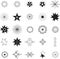 Various stars vector icons