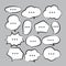 Various stickers of white speech bubbles vector set with triple dots - stock vector