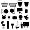 Various stuff black silhouette vector