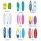 Various Surfboards Vector Set