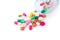 Various of Tablets mix heap drugs pills capsules therapy doctor flu antibiotic pharmacy medicine medical on white background