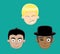 Various Teenage Male Faces Vector Illustration