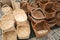 Various traditional natural wicker baskets, Finland