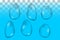 Various transparent vector water drops. Illustration of close up