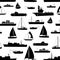 Various transportation navy ships icons seamless pattern eps10