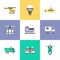 Various transportation pictogram icons set