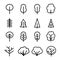 Various trees vector icons