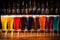 various types of beer in an array of colors