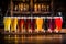 various types of beer in an array of colors