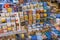 Various types of colorful drinking mugs and coasters on sale inside Grand Bazaar in Istanbul,