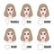 Various types of female faces. Set of different face shapes.