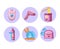 Various types of hair removal, depilation, icons set