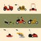 Various types of lawn mowers equipment icons