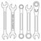 Various types outline wrench set