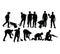 Various Types of Silhouettes for Working People