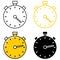 Various types of timer. Stopwatches icon set. Stopwatches for time management, web, apps and other. Timer sign outline icon.