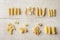 Various uncooked pasta set