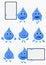 Various Water Characters Vector Illustration Icons Set