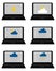 Various weathers symbols on laptop